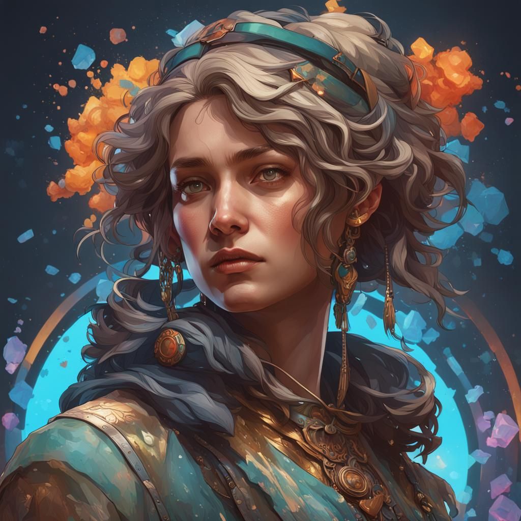 Detailed AI Portrait with Volumetric Lighting