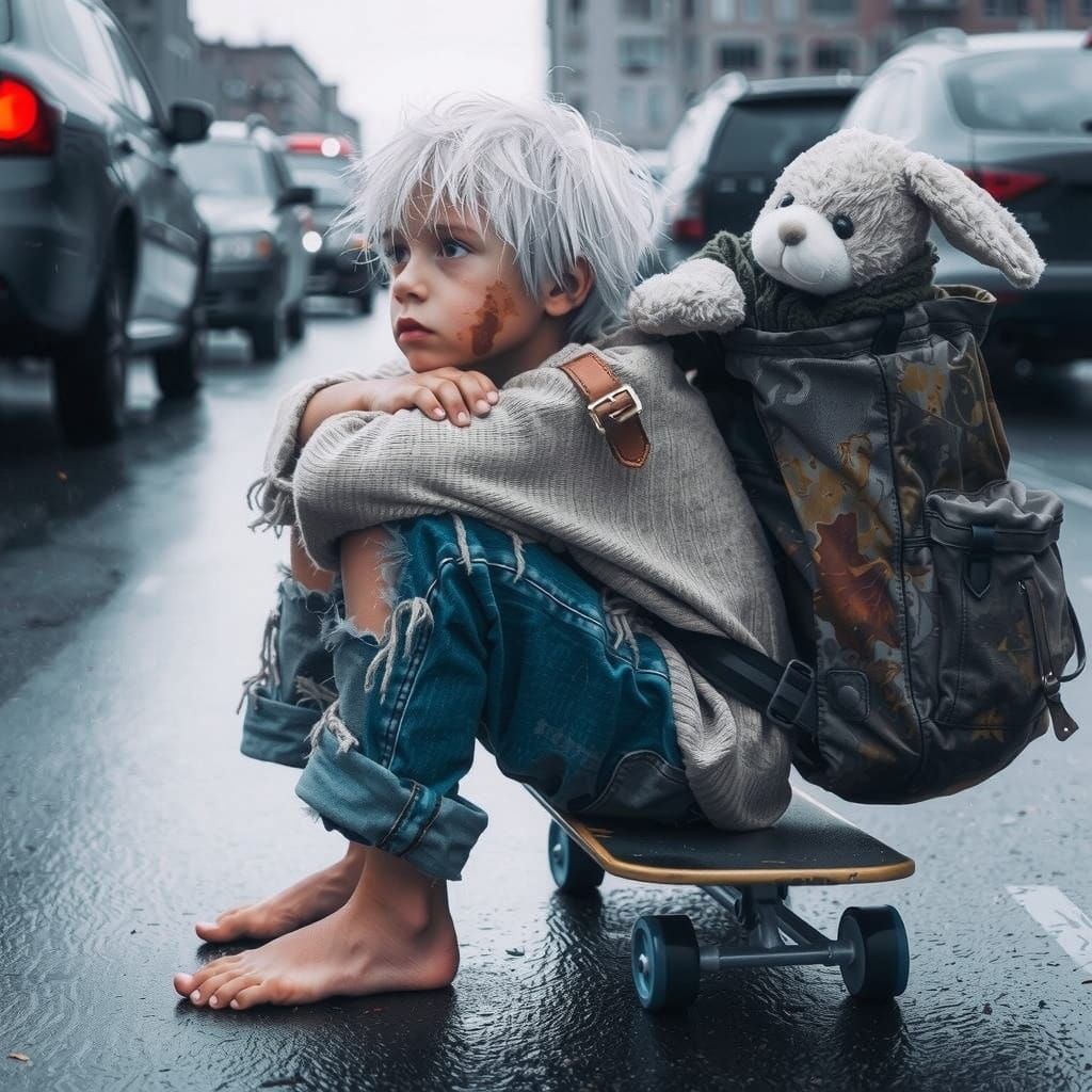 Melancholic Youth in Autumnal Solitude