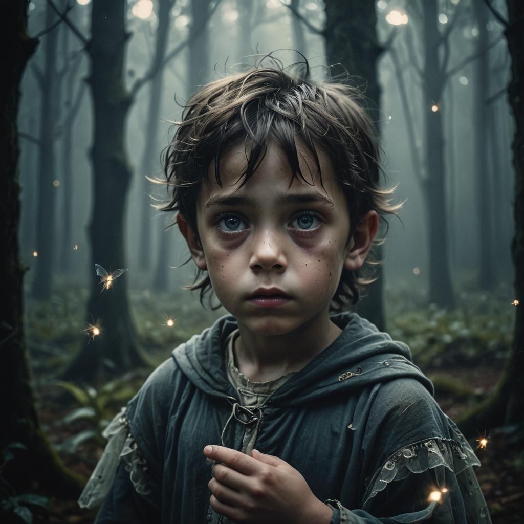 Ominous Fairy King in Moonlit Forest Portrait