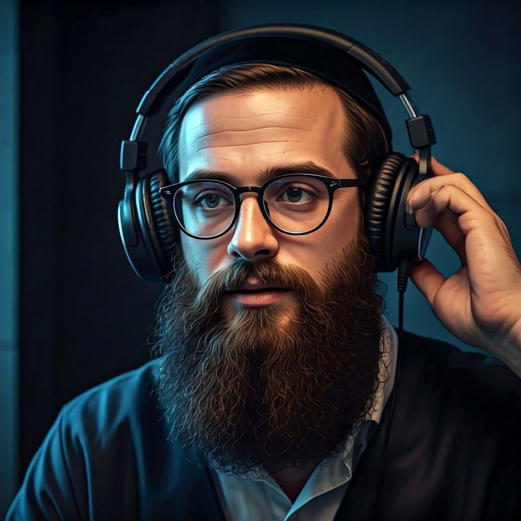 Hasidic Broadcaster: Cinematic Film Still in 8K