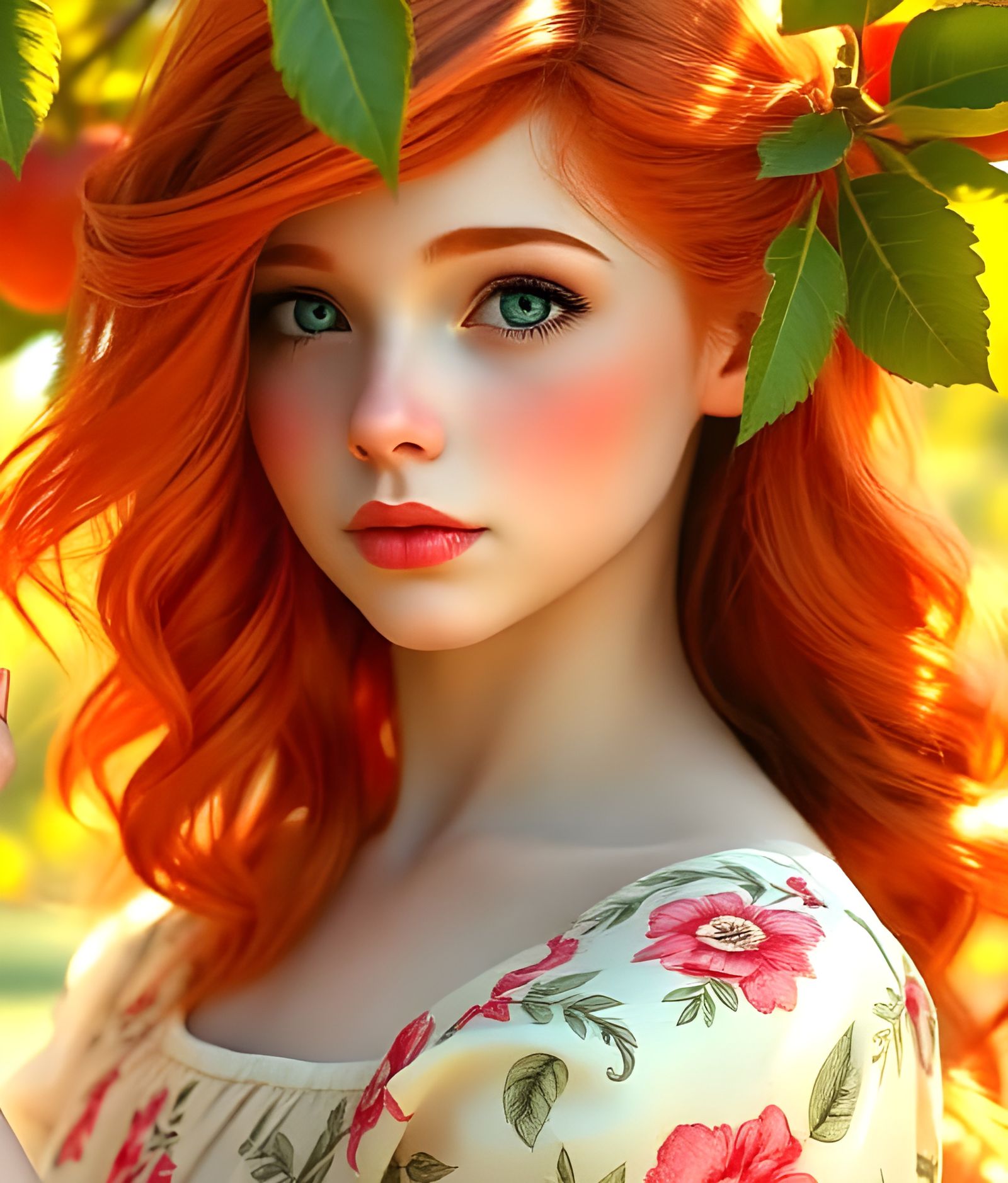Goddess in an Orchard, 3D Anime Art