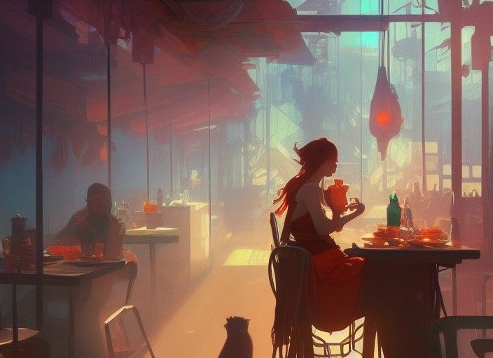 Breakfast Concept Art in Anime Style