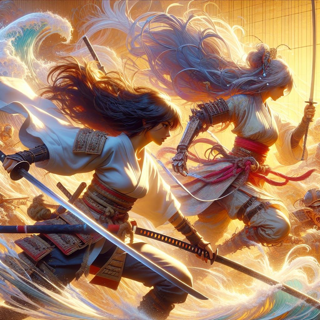 Samurai vs Ninja: Epic 8k Battle Scene