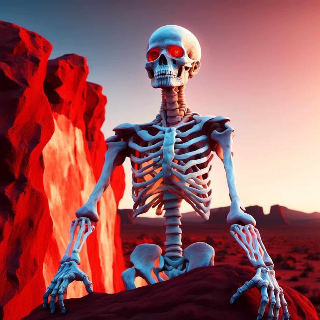 Albino Woman in Australian Desert, Abstract Art