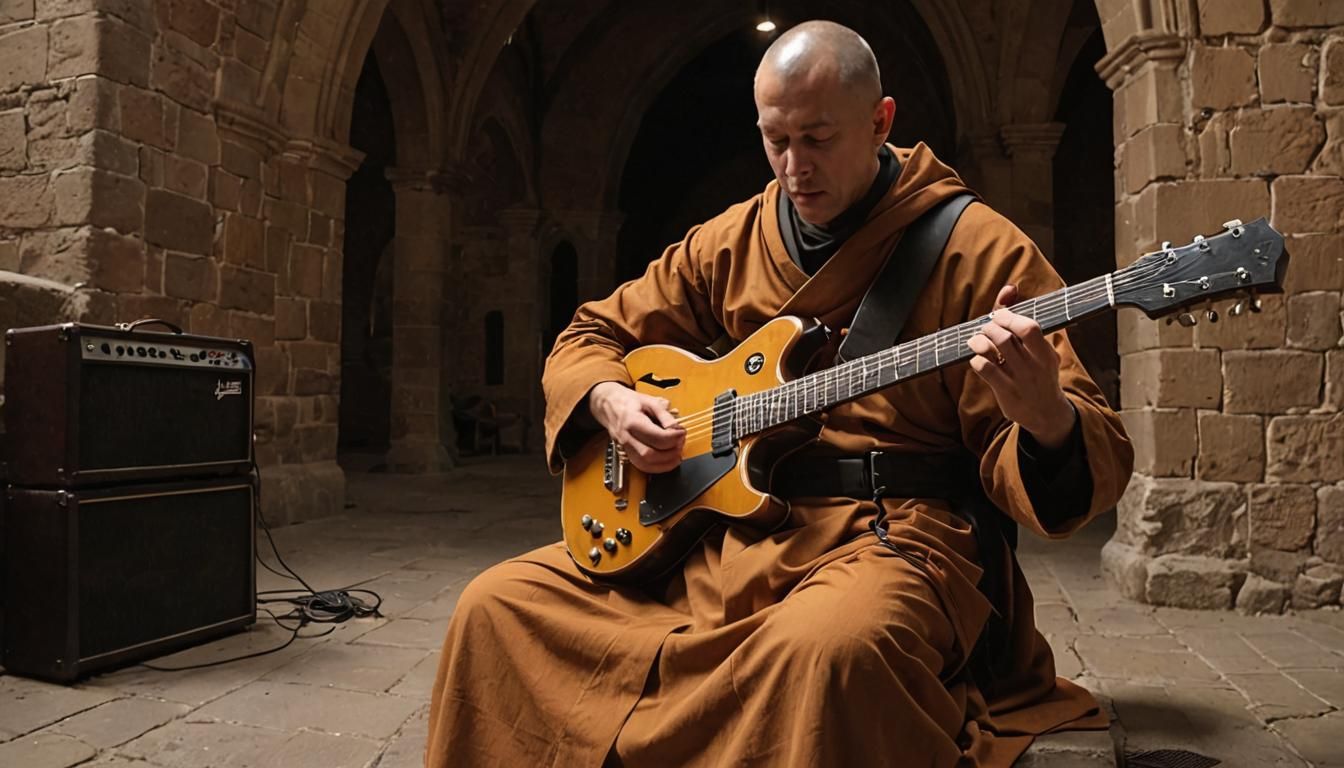 Trappist Monk's Passionate Electric Guitar Performance