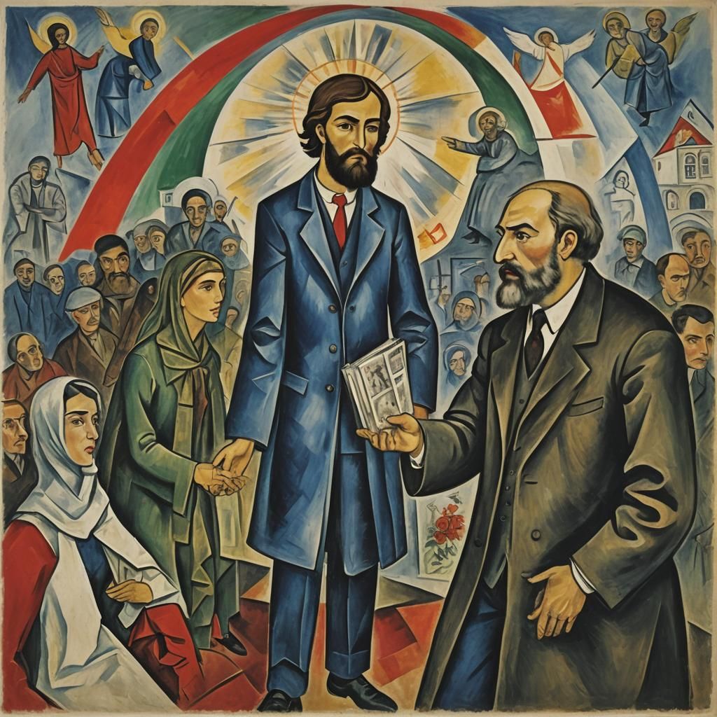 Lenin and Jesus Meet in Futuristic Setting