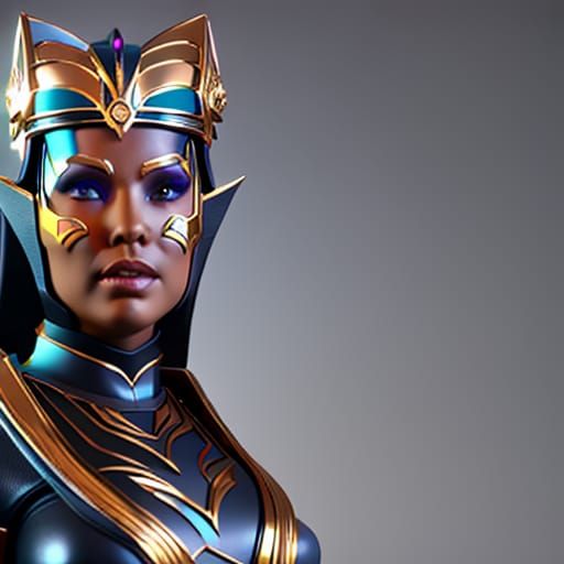 Cyberpunk Fembot Portrait in Hypermodern Style