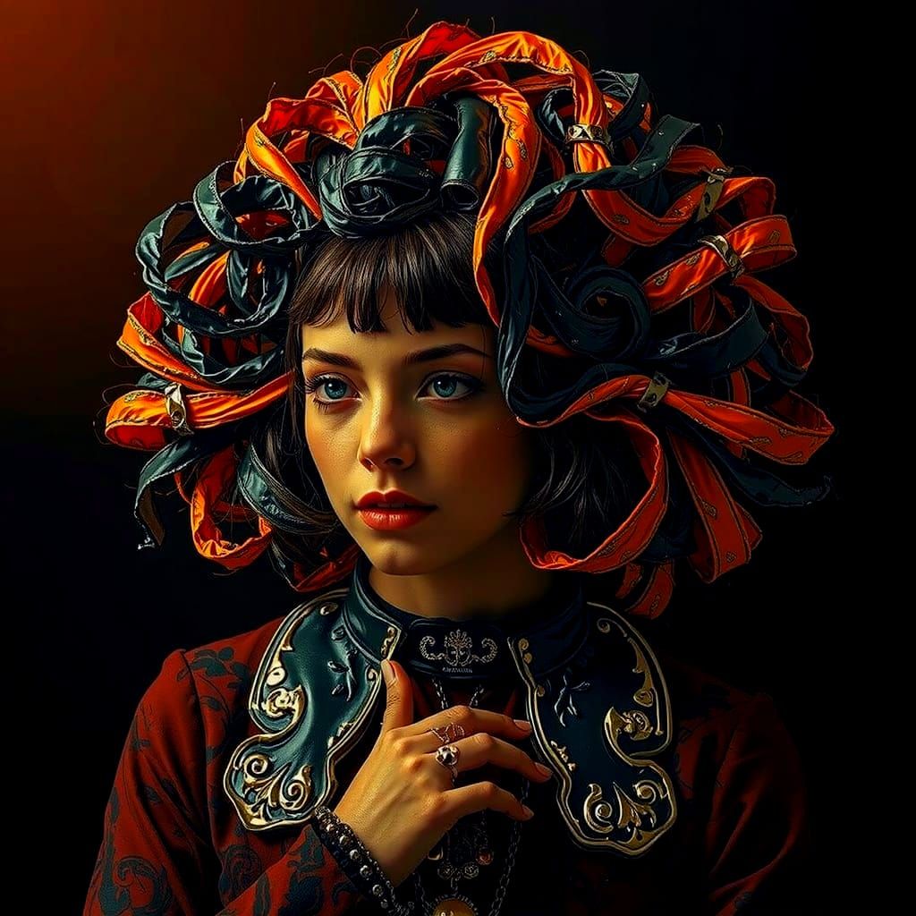 Vibrant Red Ribbons in Dynamic Abstract Style