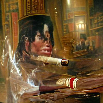 Michael Jackson Smoking: Oil Painting by Gurney