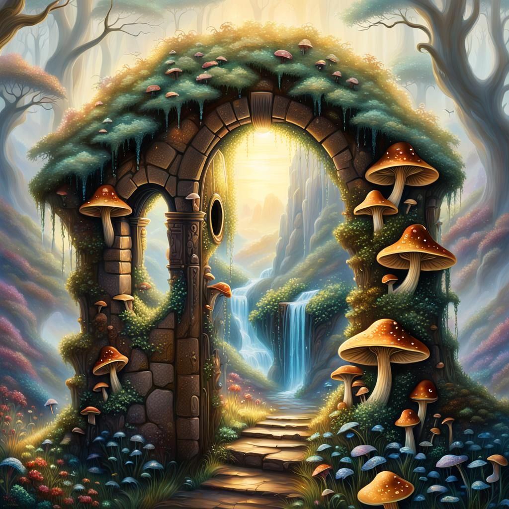 Ethereal Fantasy Landscape Through a Keyhole