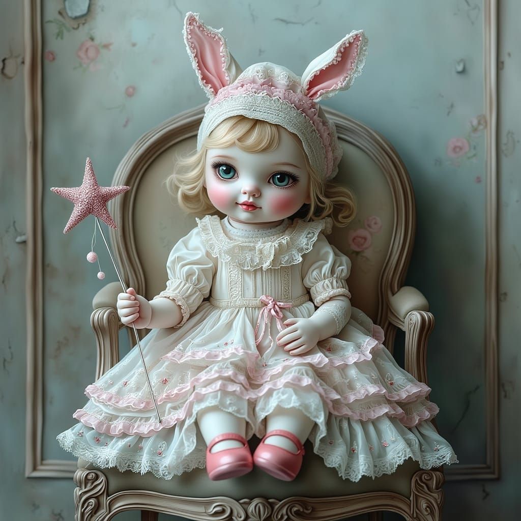 Porcelain Doll in Ethereal Pastel Fantasy