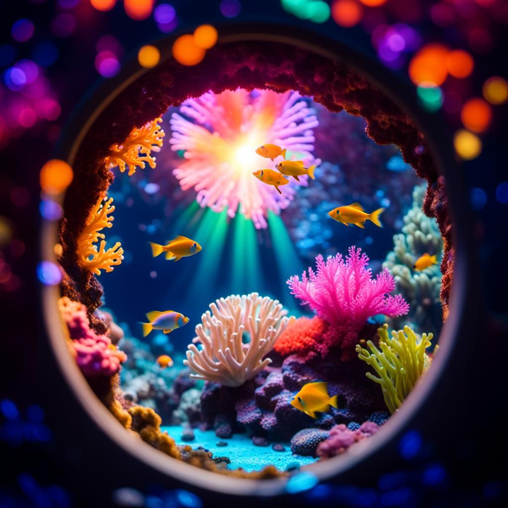 Neon Coral Portal Reveals Underwater Realm