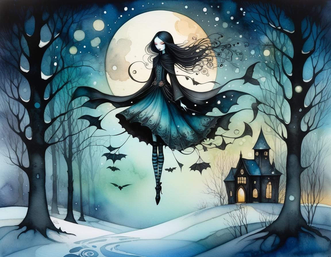 Magical Shimmer: A Watercolor Fantasy Dreamscape