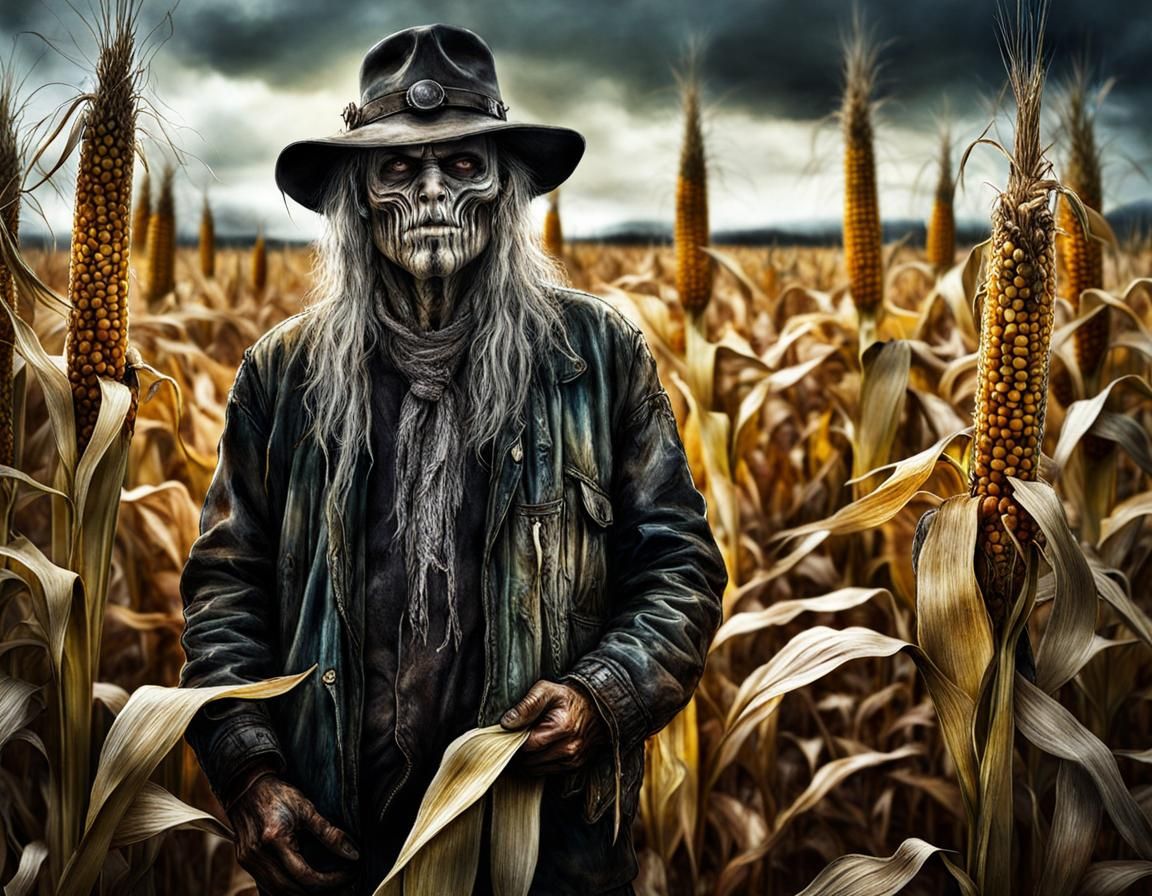 Hobo Scarecrow Mutation in Field: Digital Watercolor