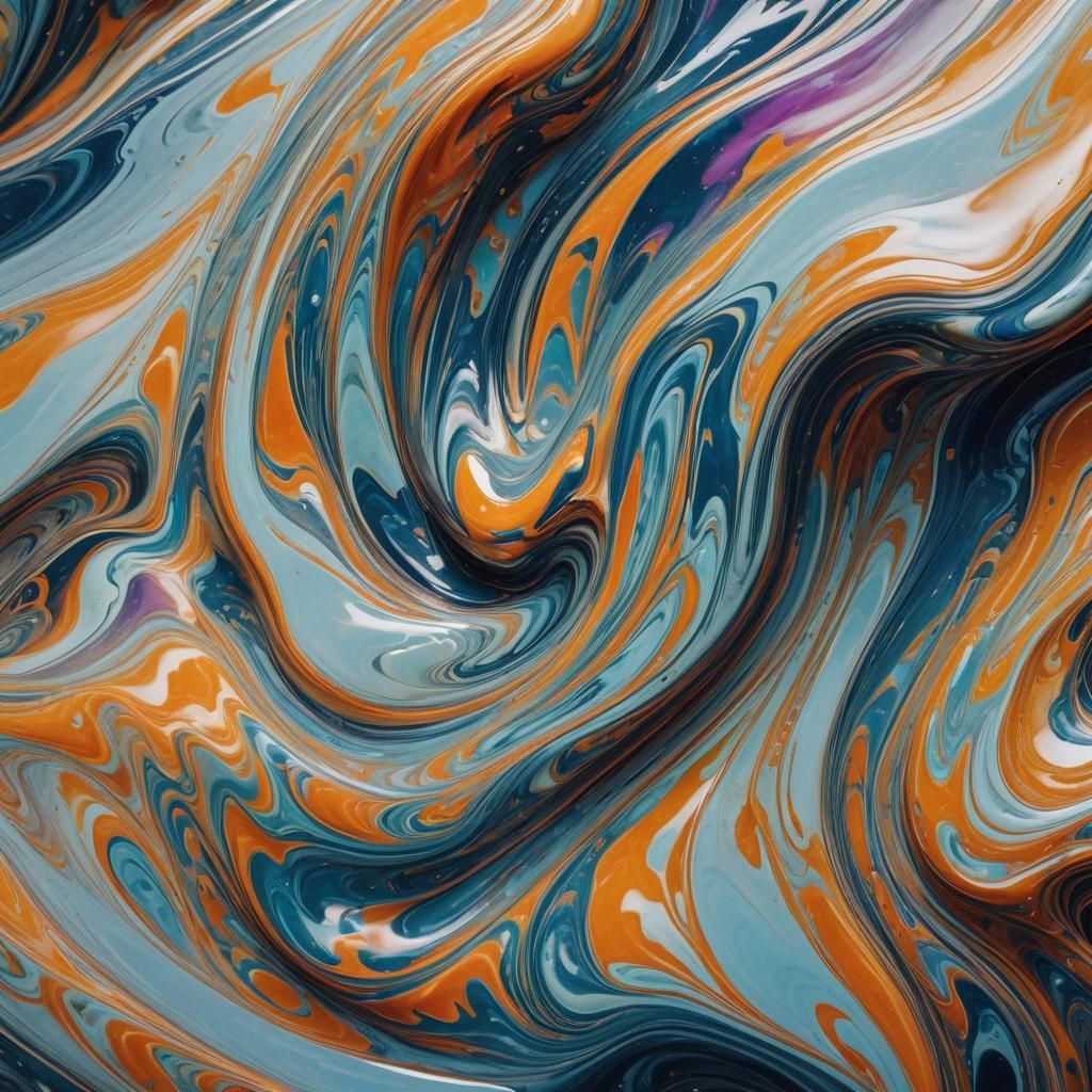 Fluid Marble Sculpture in Surrealist Style