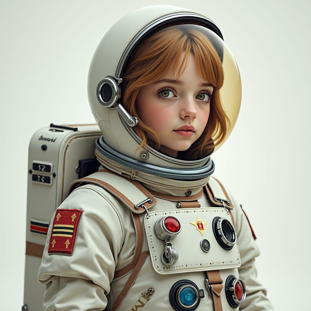 Woman Cosmonaut in Camerapunk Spacesuit