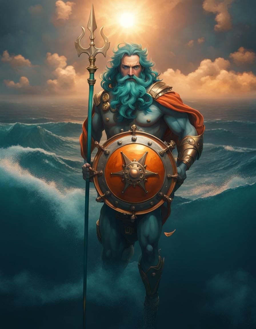 Neptune the Sea King: Hyperrealistic Artstation Image