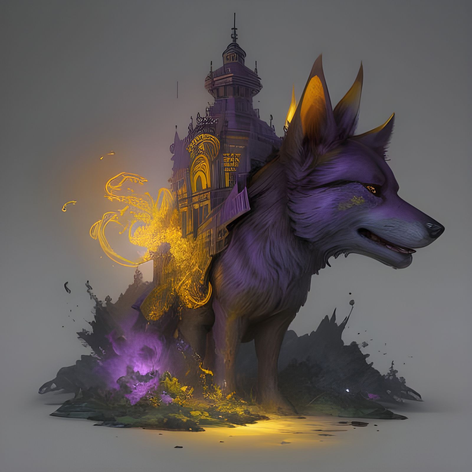 Shiba-Inu Centipede Hybrid in Dark Fantasy Style