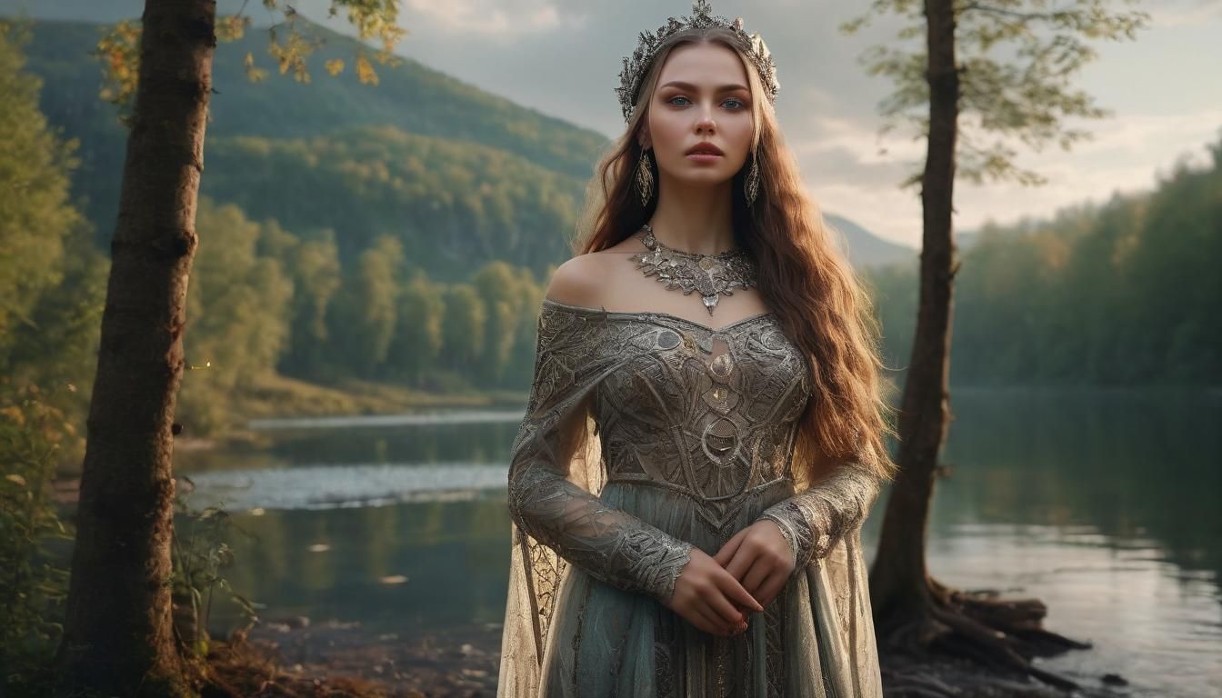 Slavic Enchantress Portrait in Hyperrealistic Detail