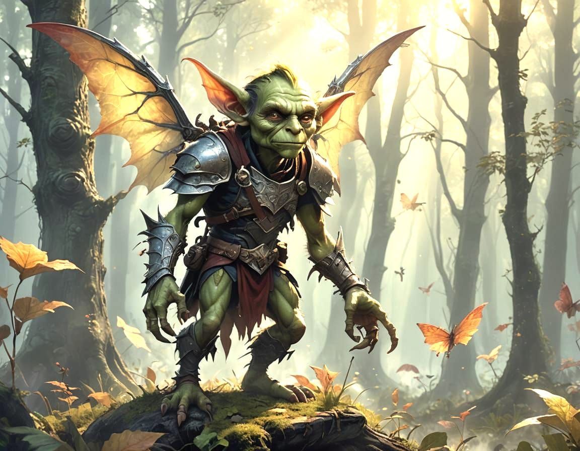 Goblin Overlord Portrait in Forest Clearing