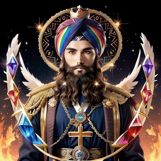 Prince with Wings, Crown and Jewels, Digital Art