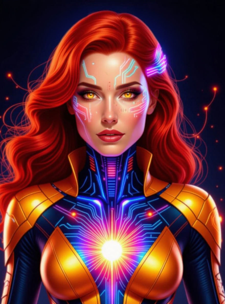 Cyber-Organic Phoenix Jean Grey in 2077