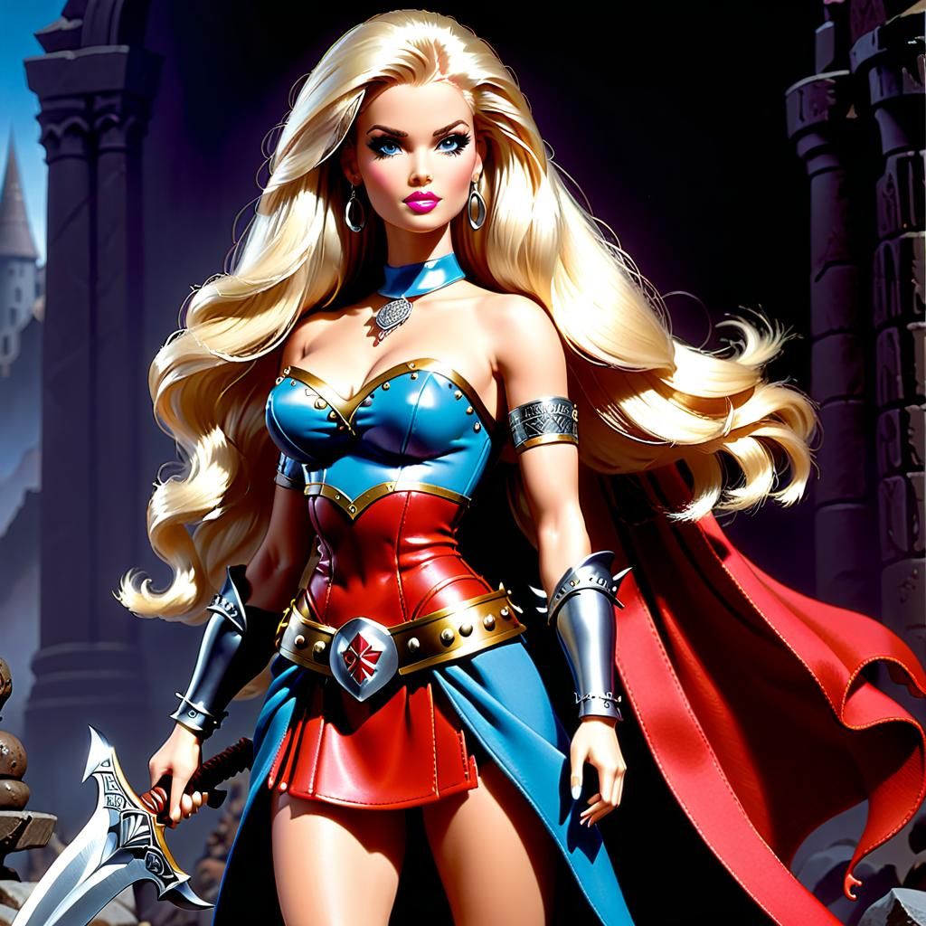 Barbarian Woman Inspired by Comic Art Style