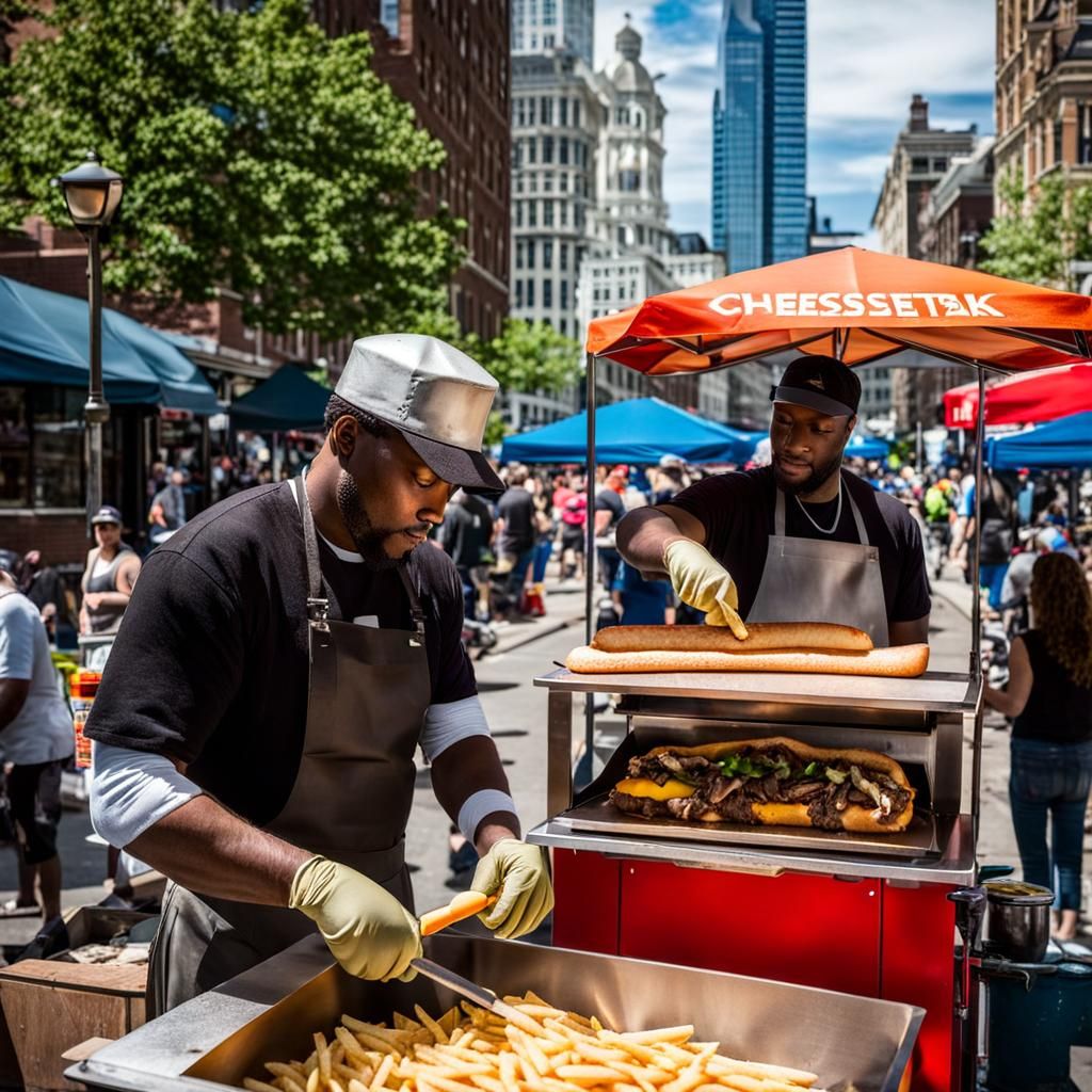 Philly Cheesesteak Prepared in Downtown Philadelphia