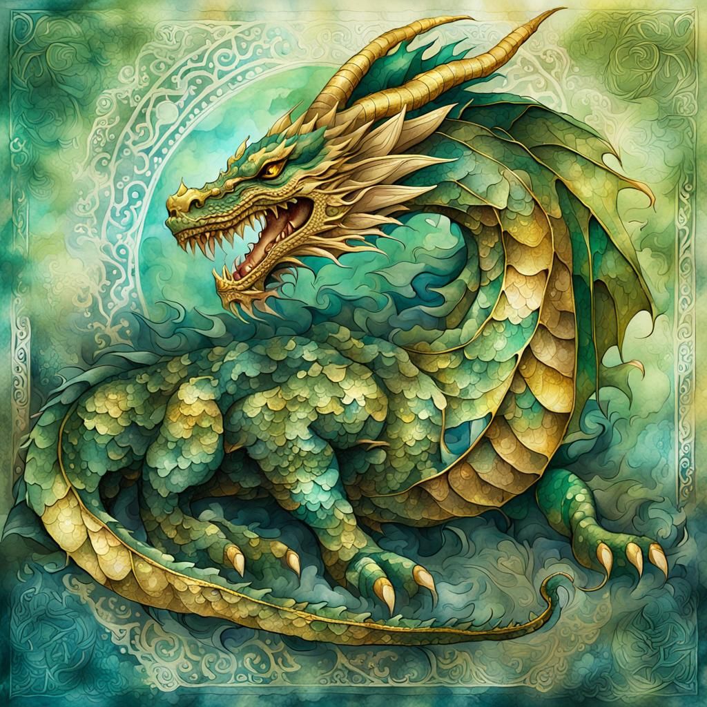 Patchwork Dragon Fantasy Concept Art