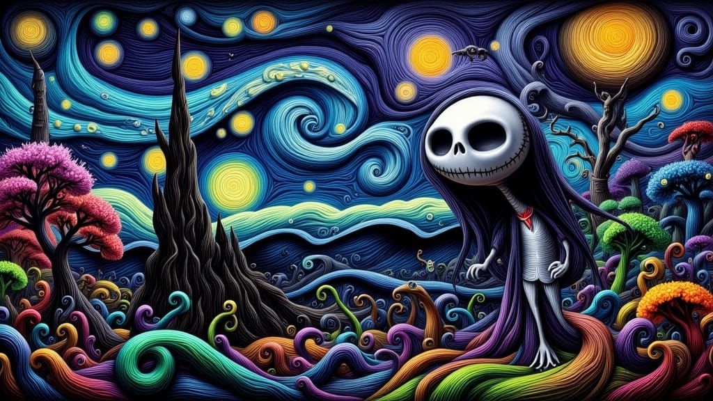 Cosmic Nightmare Before Christmas Starry Night