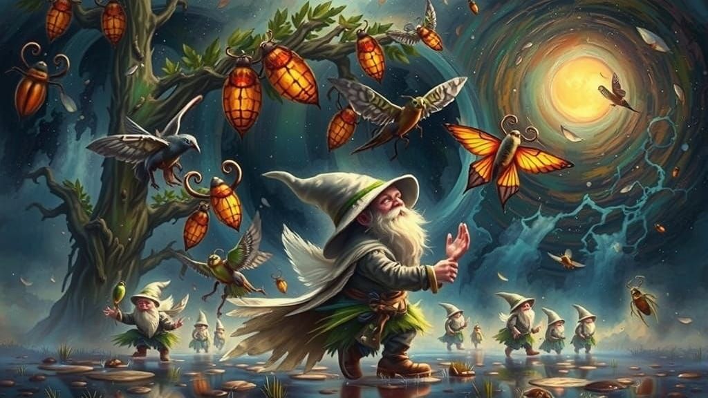 Gnomes and Imps Escape Insect Plagues in Matte Painting