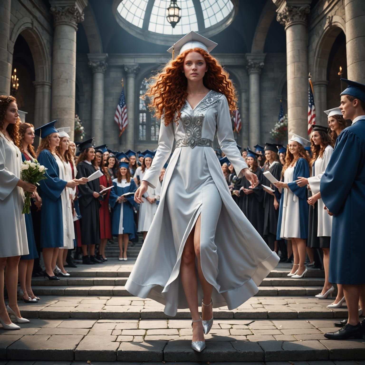 High School Graduate at Graduation Ceremony