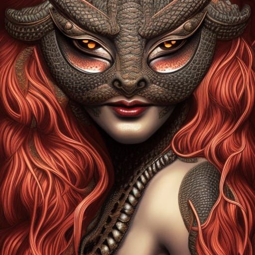 Detailed Naga Concept Art in Dark Fantasy Style