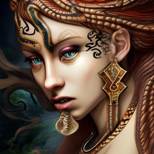 Detailed Naga Chimera with Ornate Scales