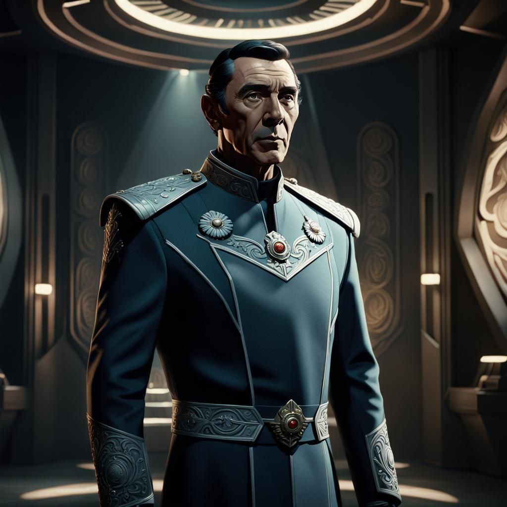 Vulcan Ambassador Concept Art in Dark Academia Style