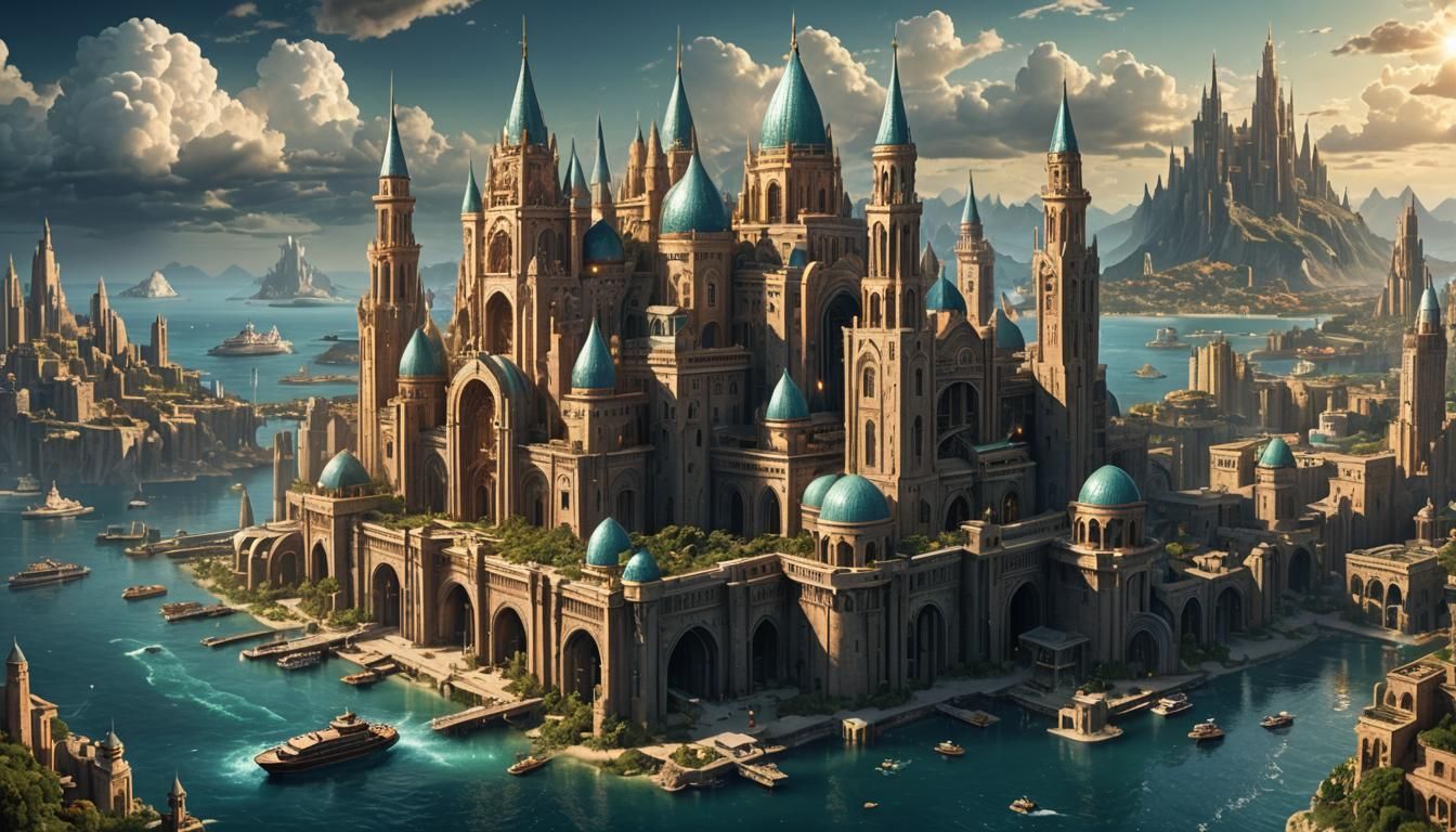 Atlantis: Shining City of Tall Towers, Digital Painting