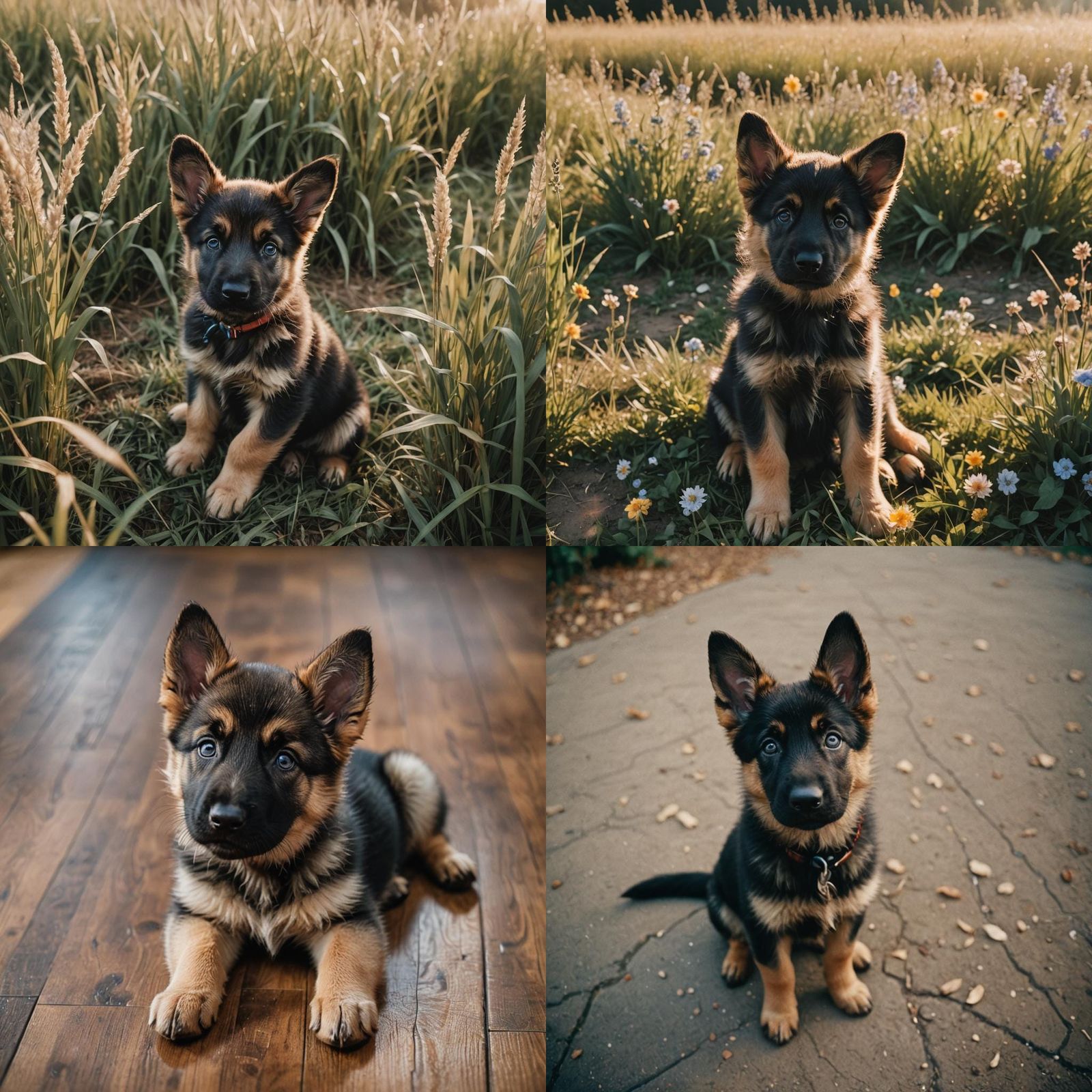 Adorable Miniature German Shepherd Puppy with Blue Eyes