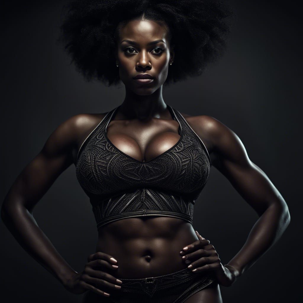 Muscular black girl