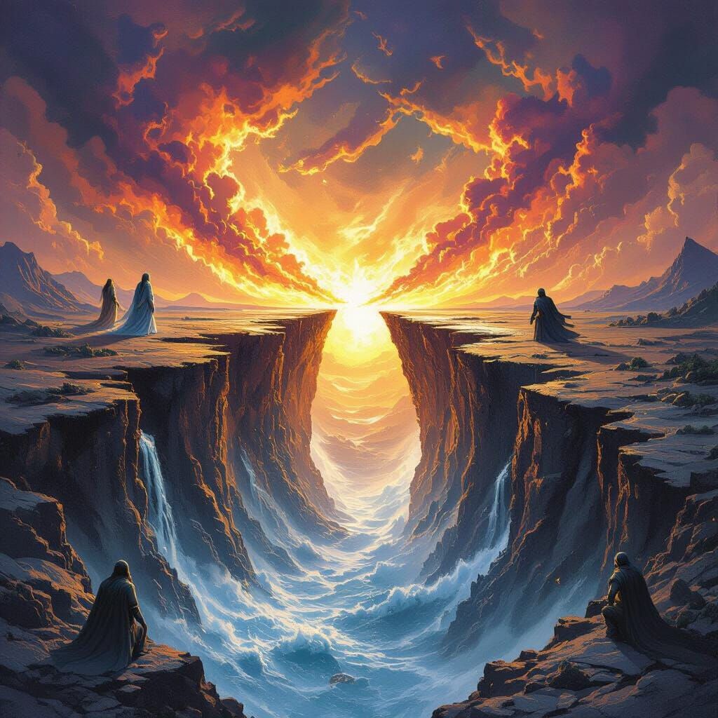 Epic Fantasy Cataclysm: River Splits Amidst Divine and Demon...