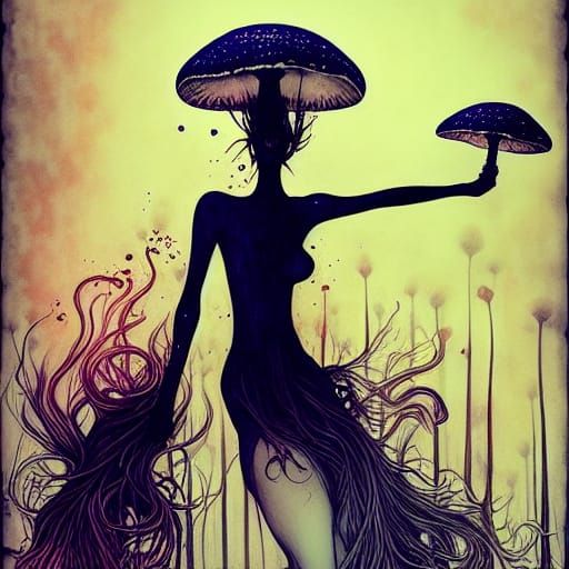 Mushroom Woman Masterpiece Trending on Artstation