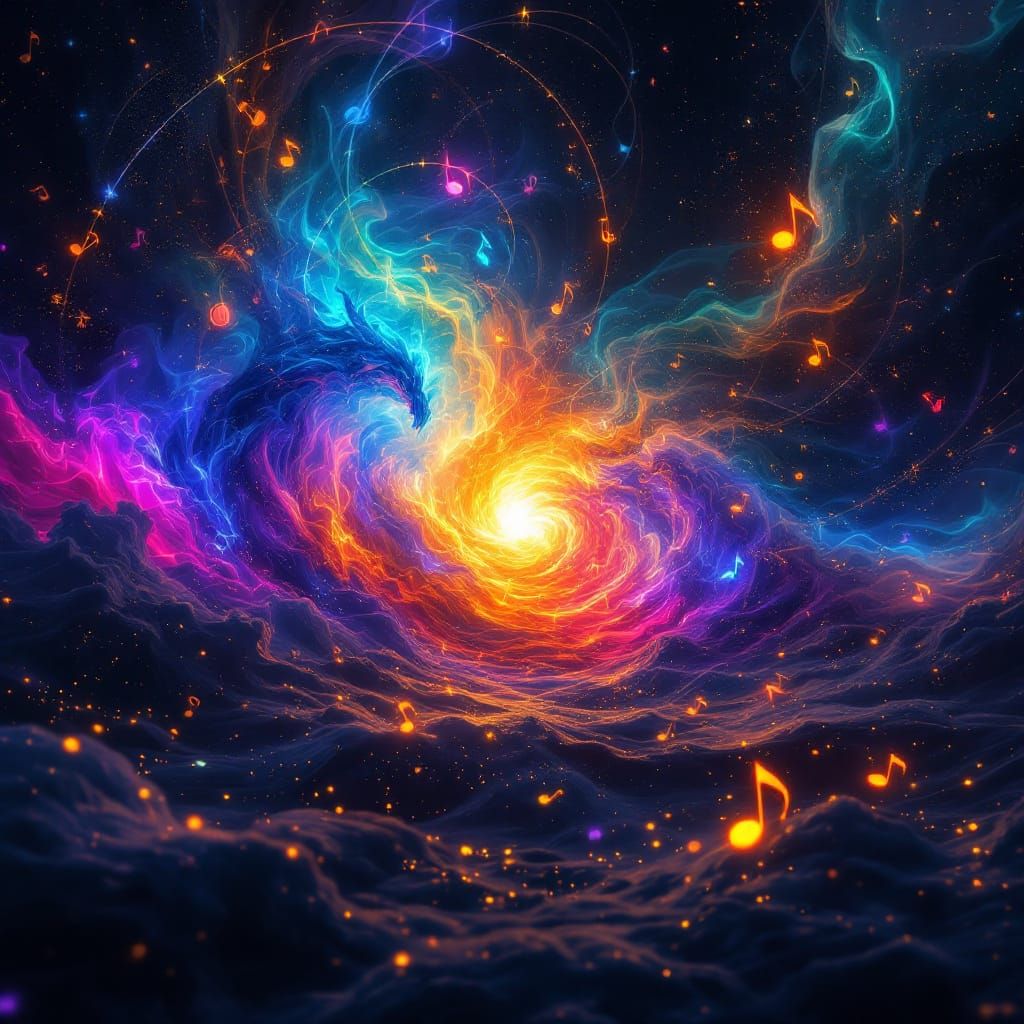 Psychedelic Aurora of Sound Waves in Dreamscape