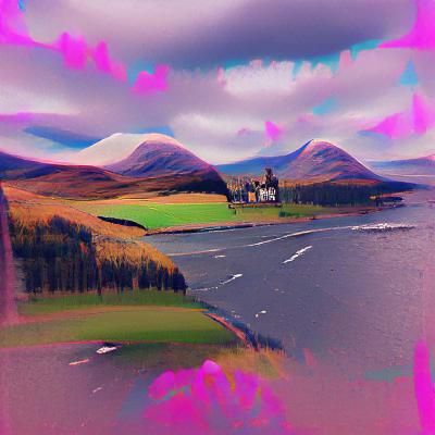 Picturesque Scottish Highlands Landscape with Loch