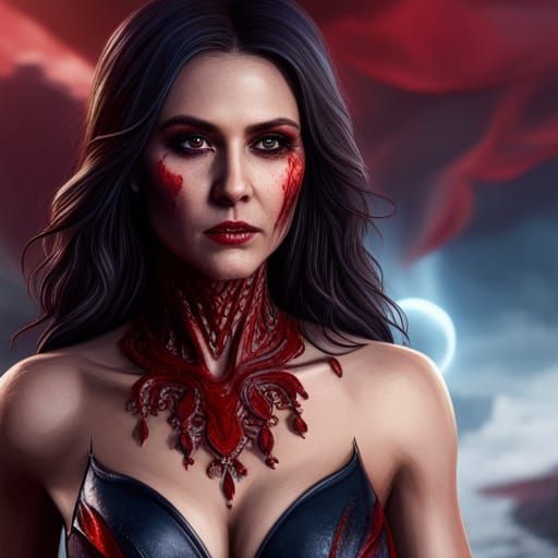 Nina Dobrev as a Bloody Vampire Portrait