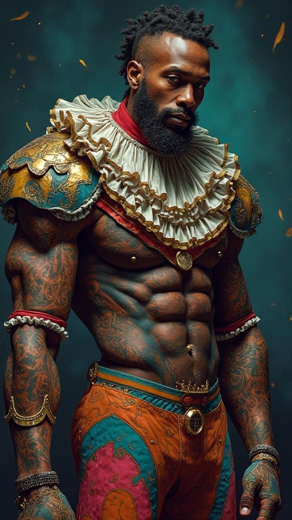 Hyper-Realistic Pop Art Portrait of a Majestic African Man i...