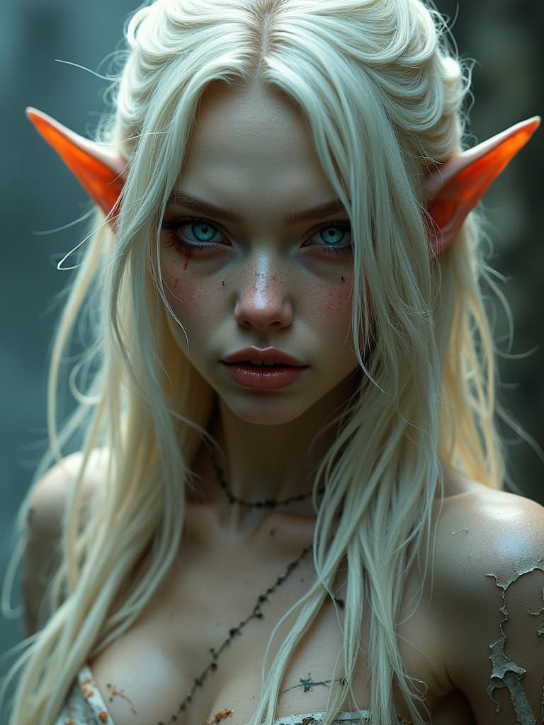Gothic Zombie Elf Portrait in Photorealistic Style
