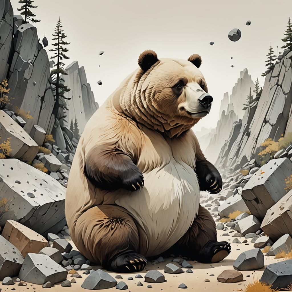 Sad Bear Clipart in Pastel Colors