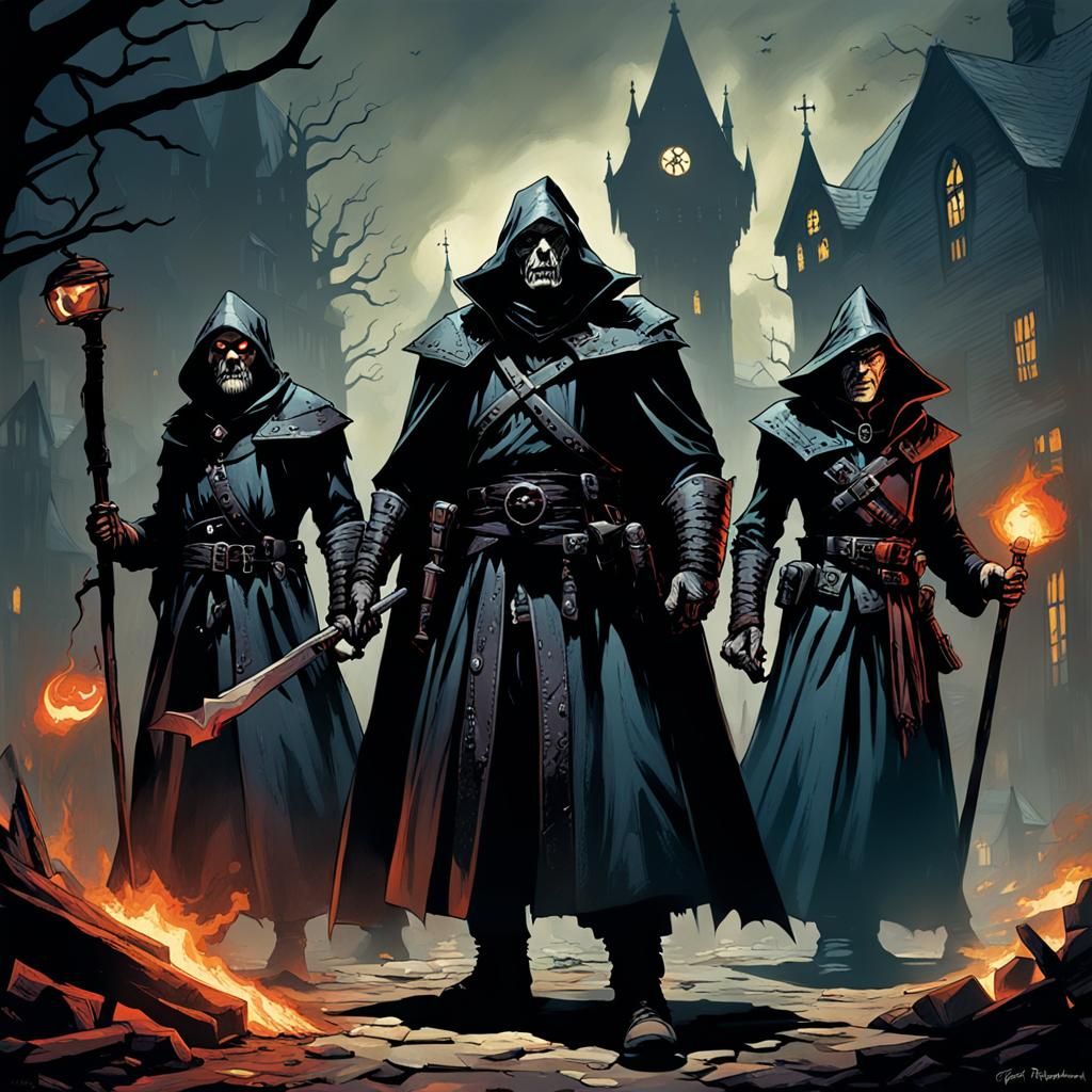 Sinister Anti-Witch Hunters in Fantasy Style