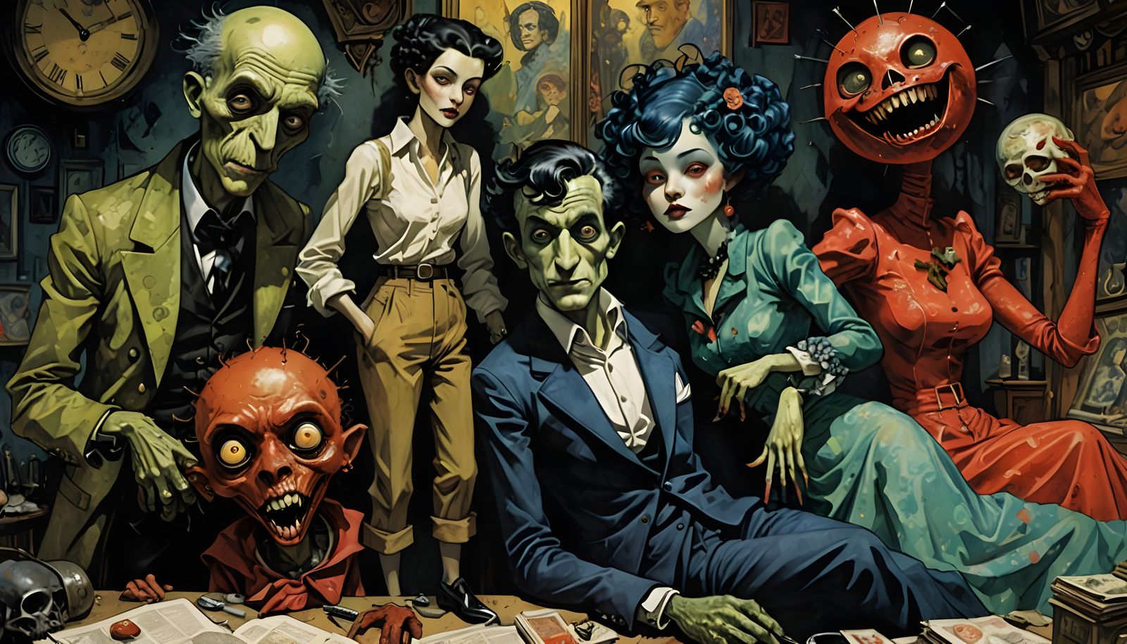 Vampires in Love: A Dark Fantasy Art Piece