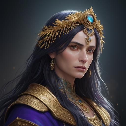 Golden Renaissance Portrait in Digital Art Style