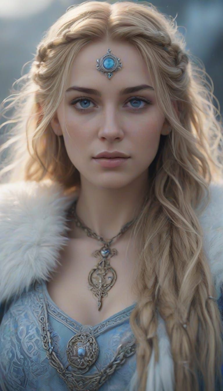 Norse Goddess Freya in Elegant Viking Attire
